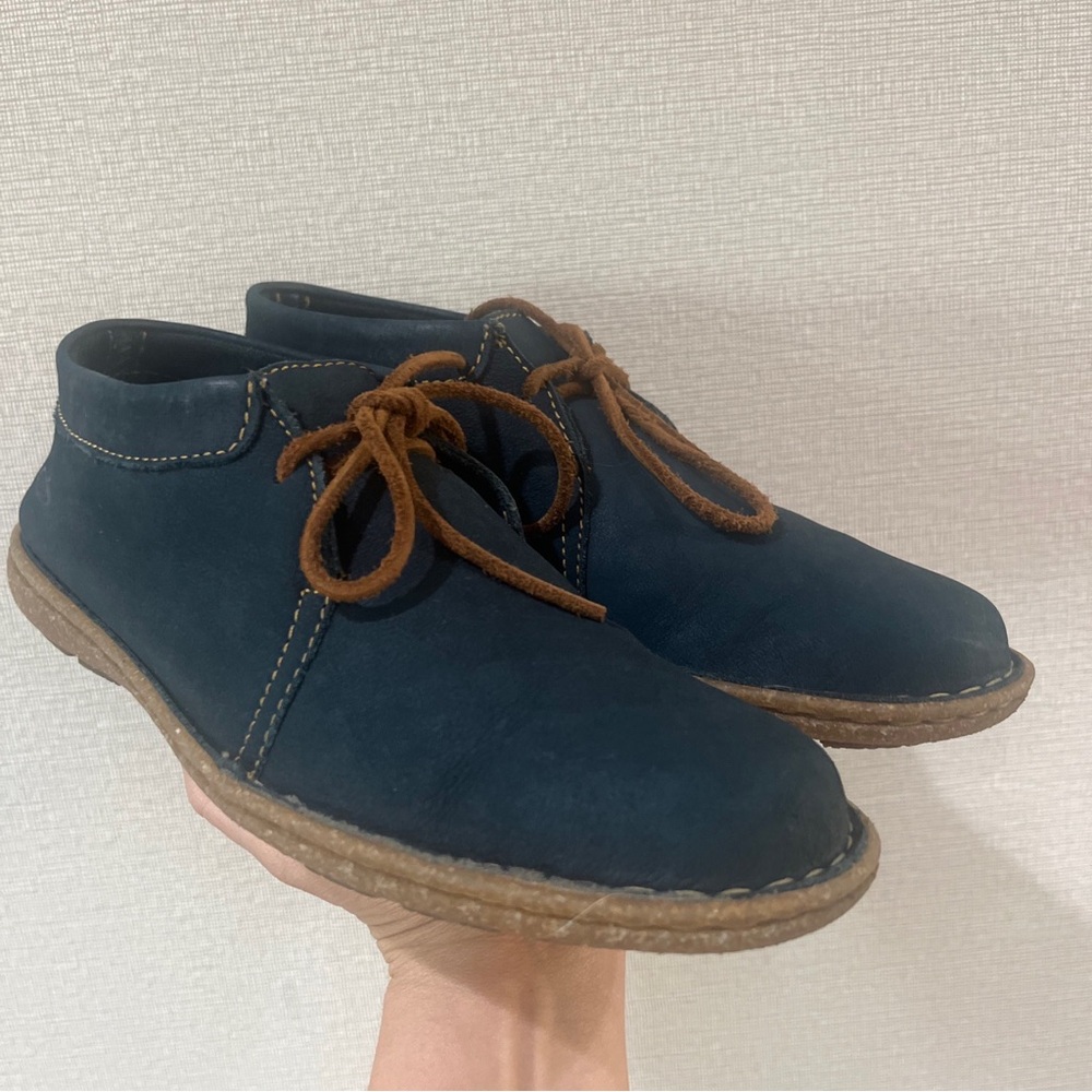 Womens 9 Born Nuala Booties Blue Nubuck Suede Leather Chukka Ankle Boots Boho
